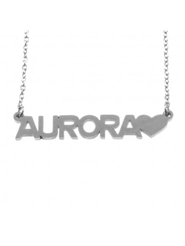 collana con nome Aurora in acciaio cll1772