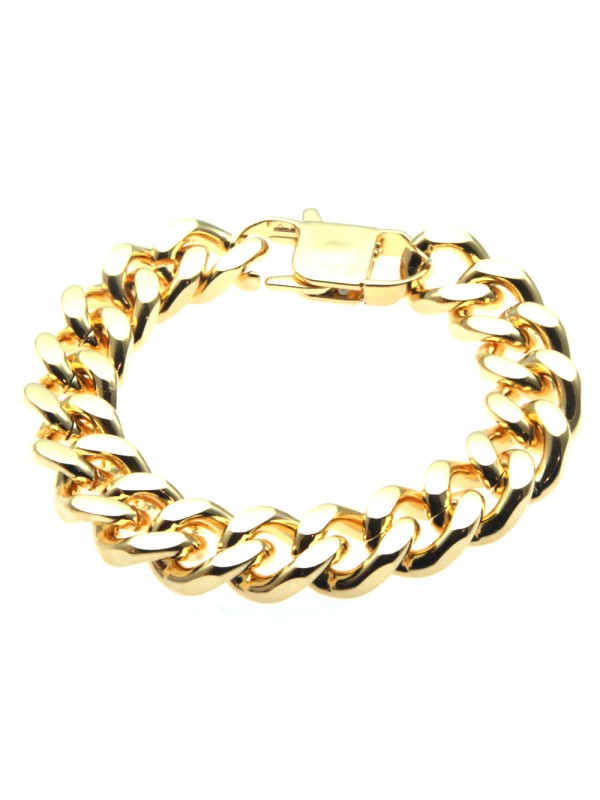 Bracciale uomo dorato grumetta in acciaio bcc1054