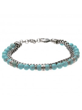 bracciale uomo in acciaio e turchese bcc2582