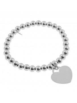bracciale con cuore in acciaio donna personalizzabile bcc1805