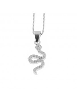 Collana con serpente donna argento 925 catena da cm 42 mm 21 mm 10 cln0329