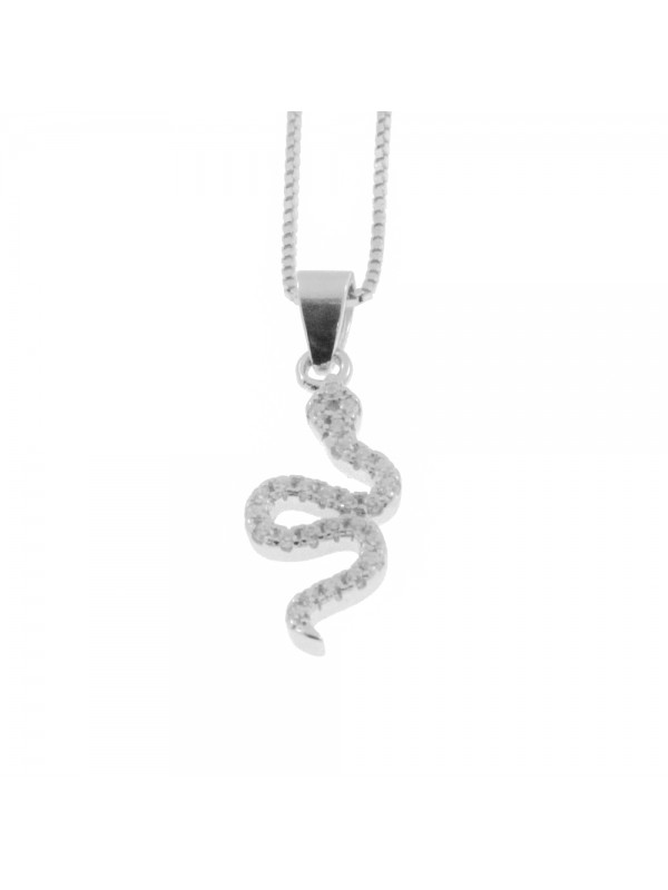 Collana con serpente donna argento 925 catena da cm 42 mm 21 mm 10 cln0329