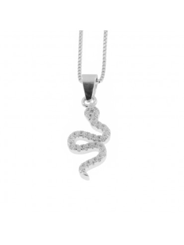 Collana con serpente donna argento 925 catena da cm 42 mm 21 mm 10 cln0329