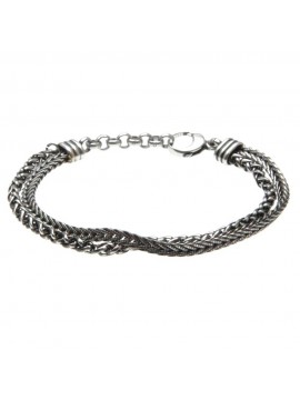 Bracciale uomo acciaio brunito particolarissimo bcc0428