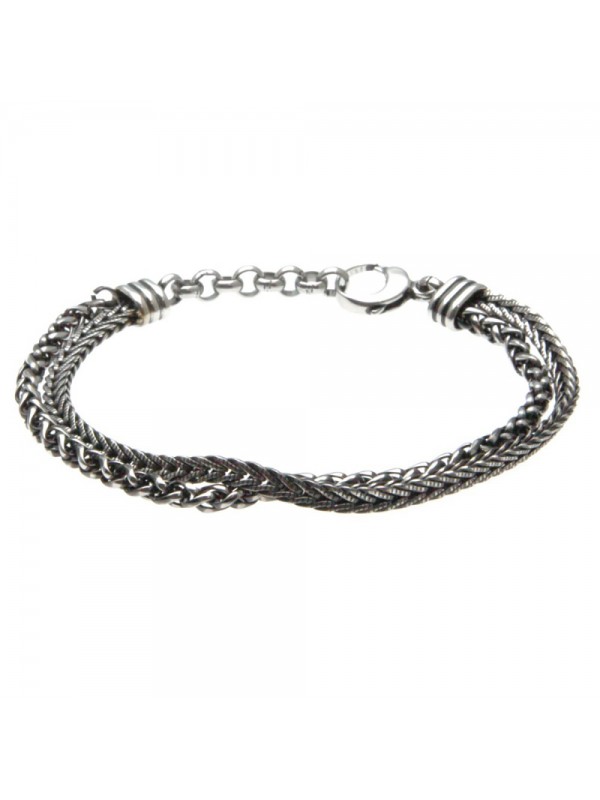 Bracciale uomo acciaio brunito particolarissimo bcc0428