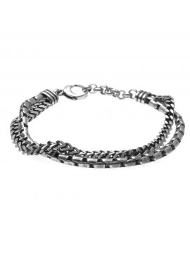 Bracciale uomo acciaio brunito particolarissimo bcc0429