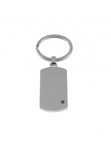 Portachiavi uomo piastra acciaio e strass prt0022