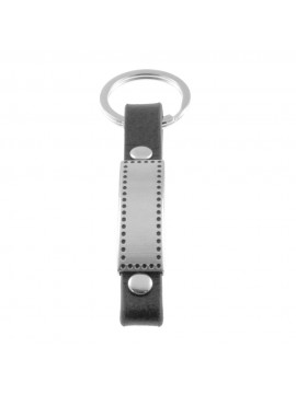 portachiavi uomo acciaio pelle nera prt0110
