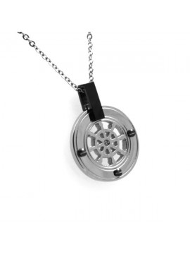 Collana con timone in acciaio