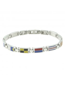 bracciale con bandiere nautiche uomo acciaio e smalto bcc2293