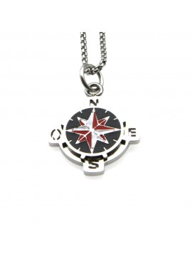 Collana rosa dei venti uomo in acciaio cll0717