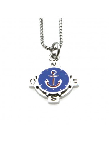Collana con ancora uomo in acciaio cll0765