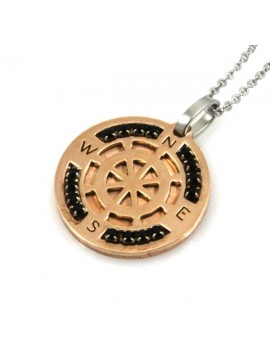 Collana con timone in acciaio