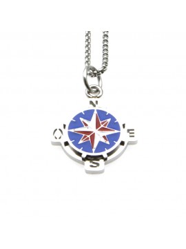 Collana rosa dei venti uomo in acciaio cll0925