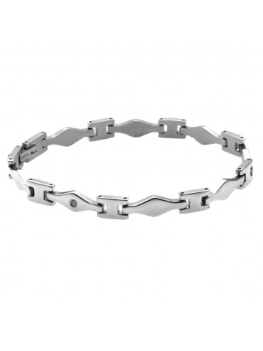 bracciale uomo donna in acciaio con strass bcc1113