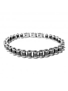 Bracciale catena moto uomo acciaio ceramica bcc0469