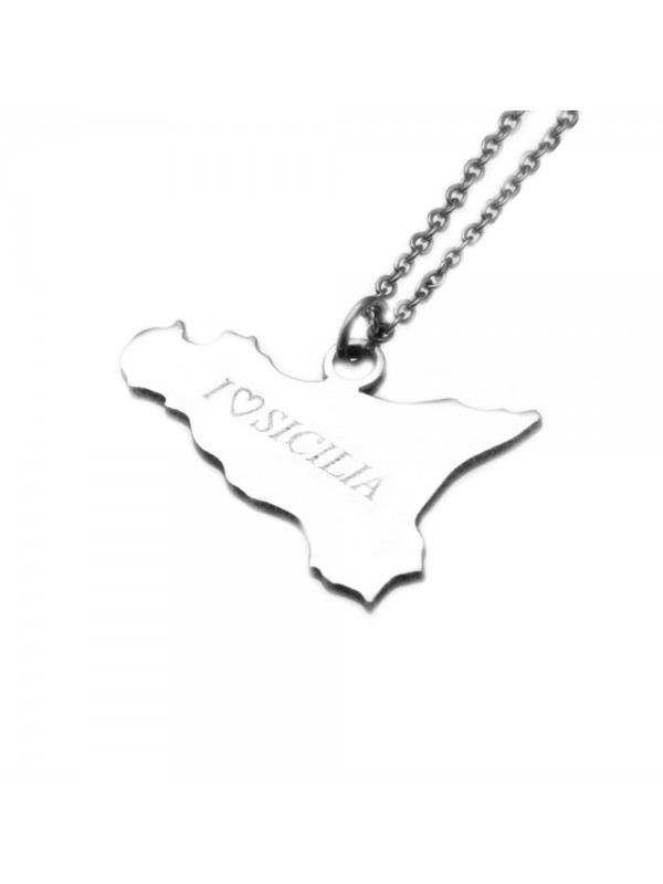 collana sicilia ciondolo in acciaio cln0045