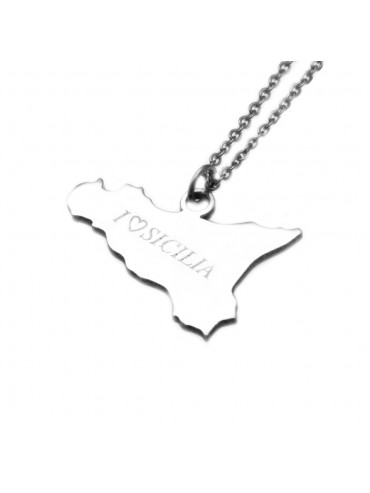 collana sicilia ciondolo in acciaio cln0045
