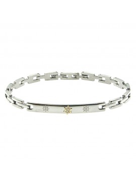 bracciale uomo acciaio con timone in oro bcc2693