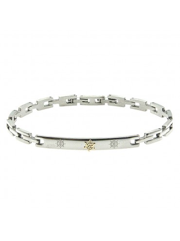 bracciale uomo acciaio con timone in oro bcc2693