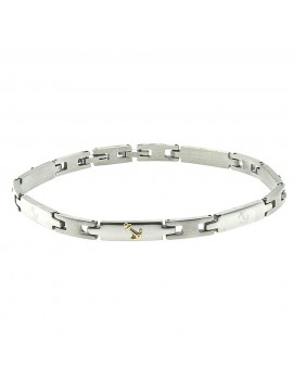 bracciale uomo acciaio ancora in oro bcc2694