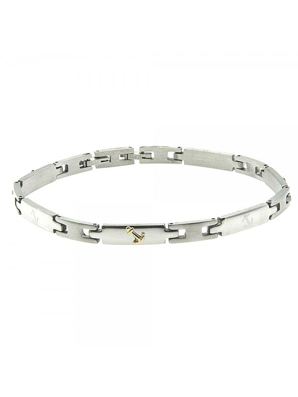bracciale uomo acciaio ancora in oro bcc2694