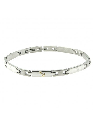 bracciale uomo acciaio ancora in oro bcc2694
