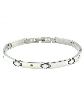 bracciale uomo acciaio elementi in oro bcc2697