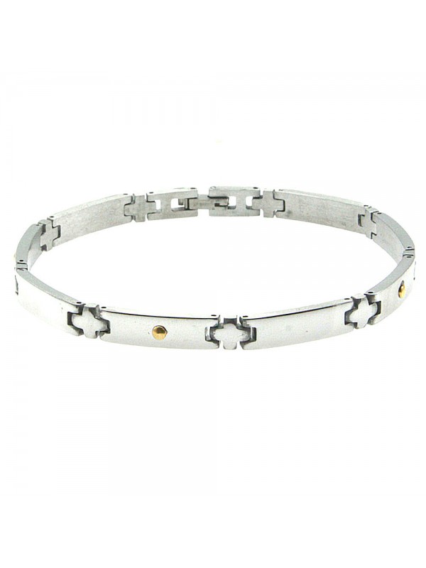 bracciale uomo acciaio elementi in oro bcc2697