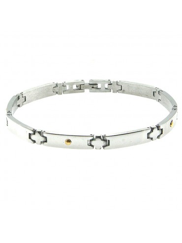 bracciale uomo acciaio elementi in oro bcc2697