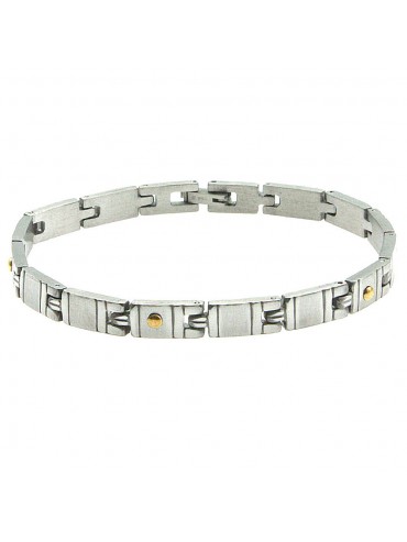 bracciale uomo acciaio ed elementi in oro bcc2698