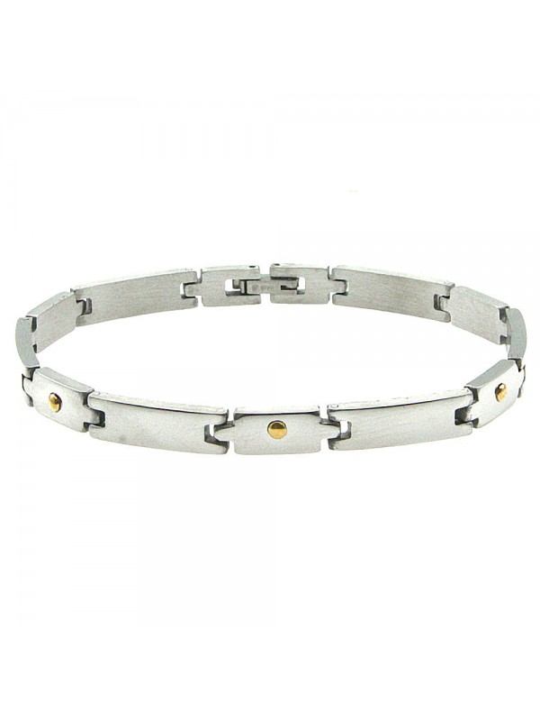 bracciale uomo acciaio elementi in oro bcc2699