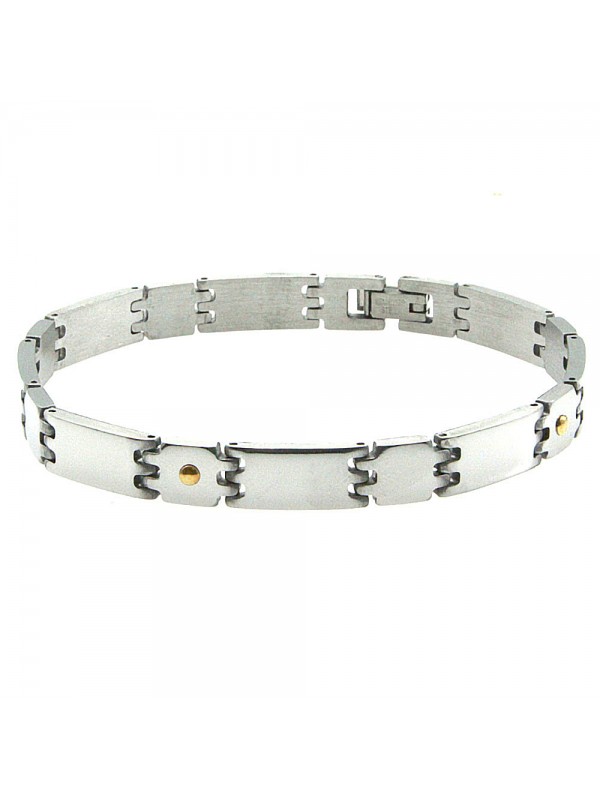 bracciale uomo acciaio elementi in oro bcc2700