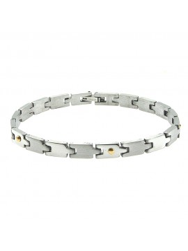 bracciale uomo acciaio elementi in oro bcc2701
