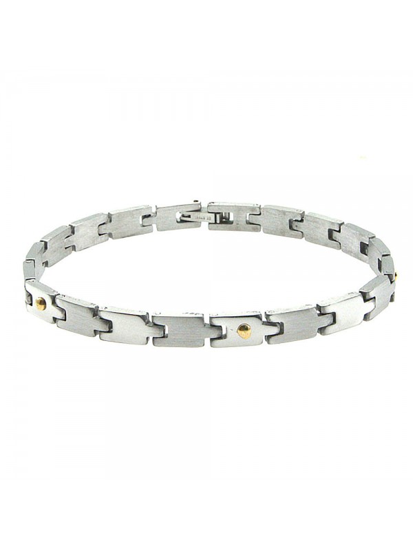 bracciale uomo acciaio elementi in oro bcc2701