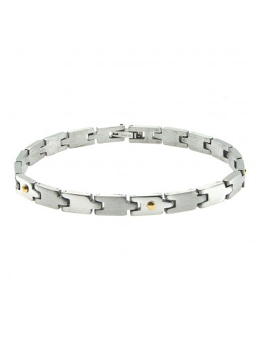 bracciale uomo acciaio elementi in oro bcc2701
