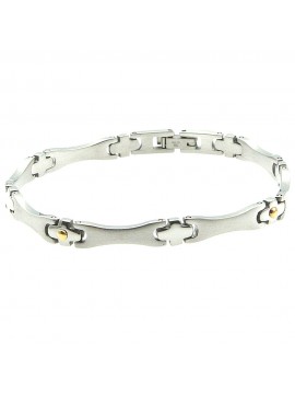 bracciale uomo acciaio elementi in oro bcc2702