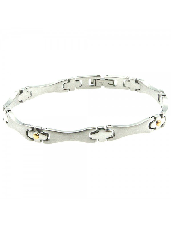 bracciale uomo acciaio elementi in oro bcc2702