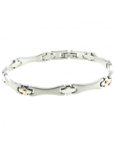 bracciale uomo acciaio elementi in oro bcc2702