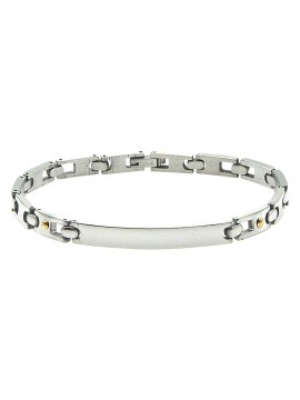 bracciale uomo acciaio e oro con piastra bcc2703