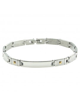bracciale uomo acciaio e oro con piastra bcc2704