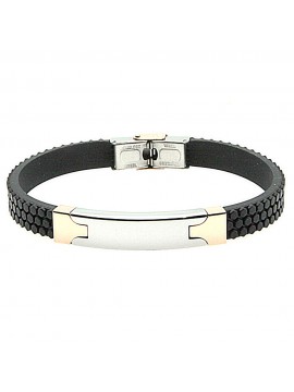 bracciale uomo caucciù piastra acciaio bcc2709