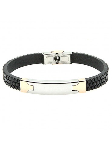 bracciale uomo caucciù piastra acciaio bcc2709