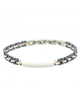 bracciale uomo acciaio e ceramica con piastra bcc2715
