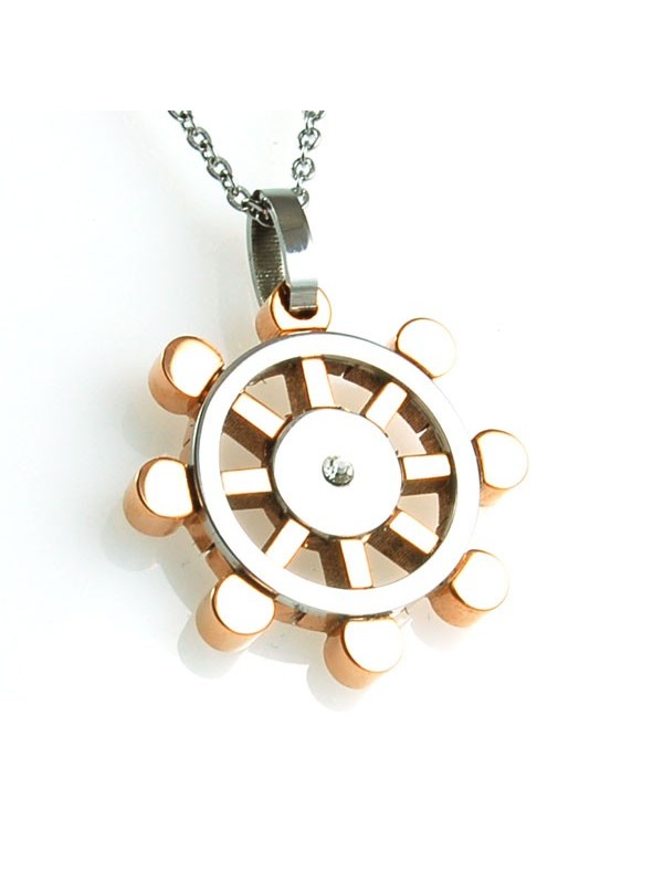 Collana con timone in acciaio