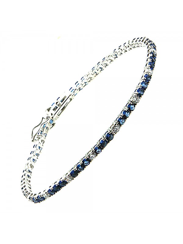 bracciale tennis donna strass zaffiro e bianchi bcc2721