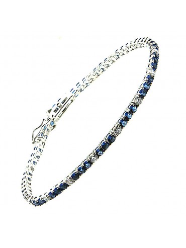 bracciale tennis donna strass zaffiro e bianchi bcc2721