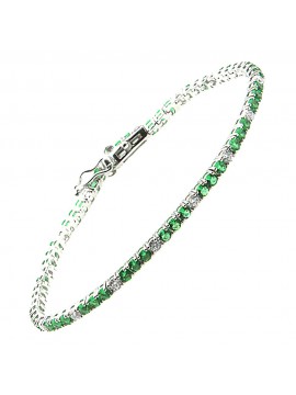 bracciale tennis donna strass smeraldo e bianchi bcc2723