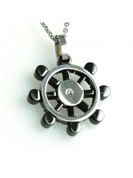 Collana con timone in acciaio
