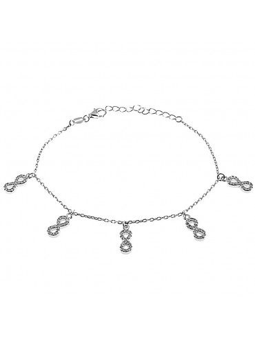 bracciale infinito donna argento 925 e strass bcc2729